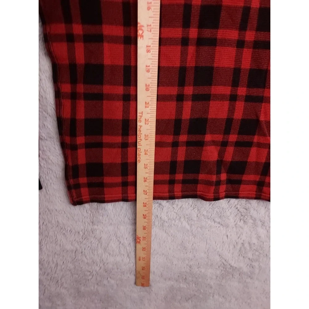 Polo Ralph Lauren Shirt‎ Mens Extra Large Waffle Knit Thermal Buffalo Plaid SLIM